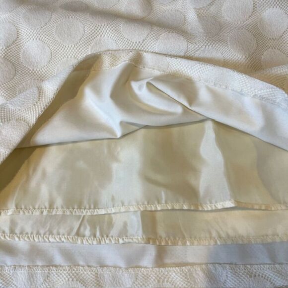 Sevier Skirt Cream Textured Polka Dot Fully Lined Mini Side Zip Size Small - Picture 5 of 8